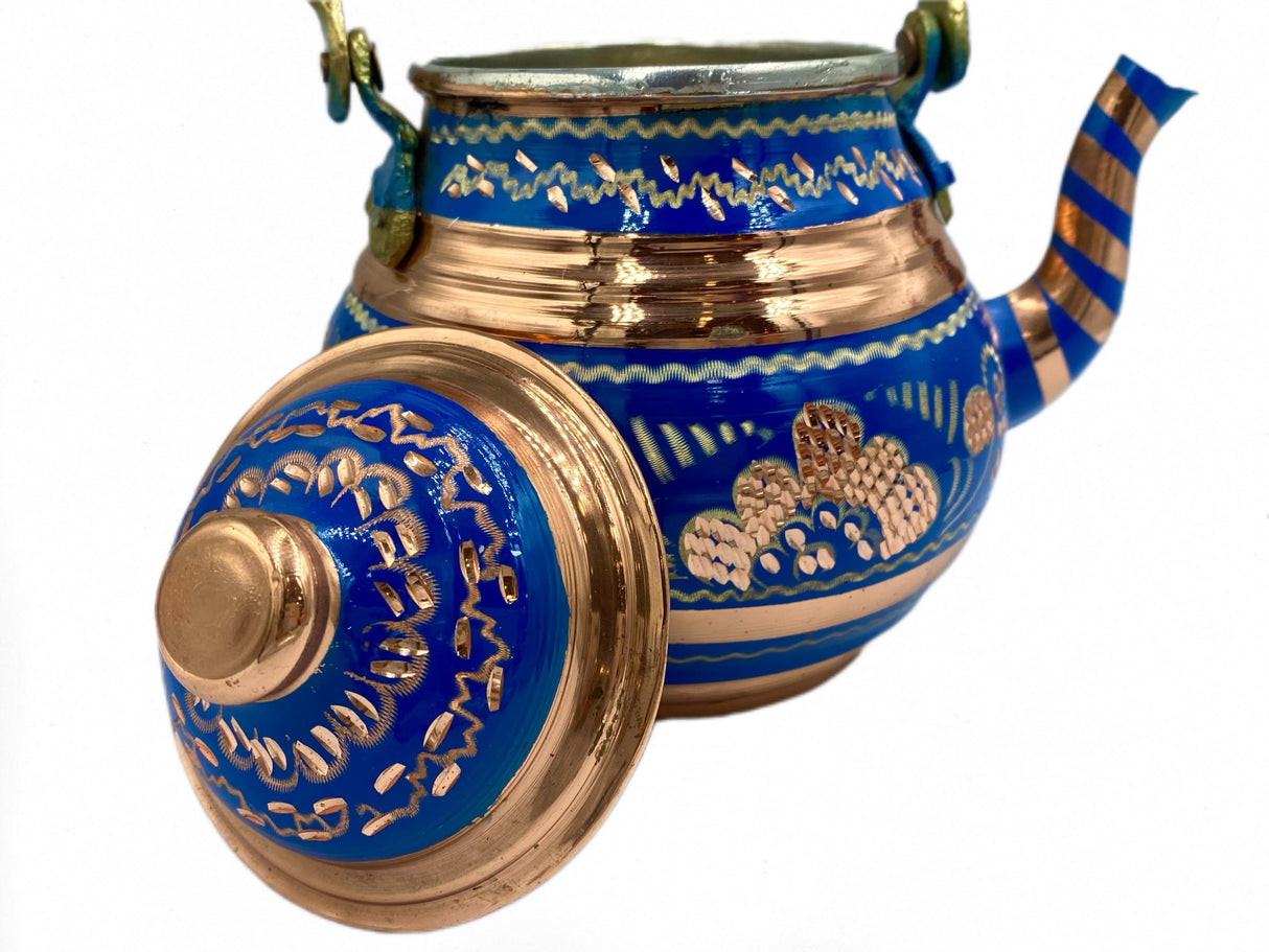 Lavina | Copper Turkish Teapot with Erzincan Design - TryAladdin