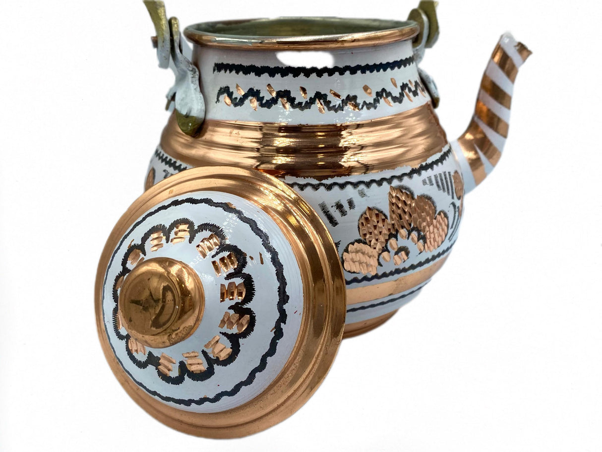 Lavina | Copper Turkish Teapot with Erzincan Design - TryAladdin