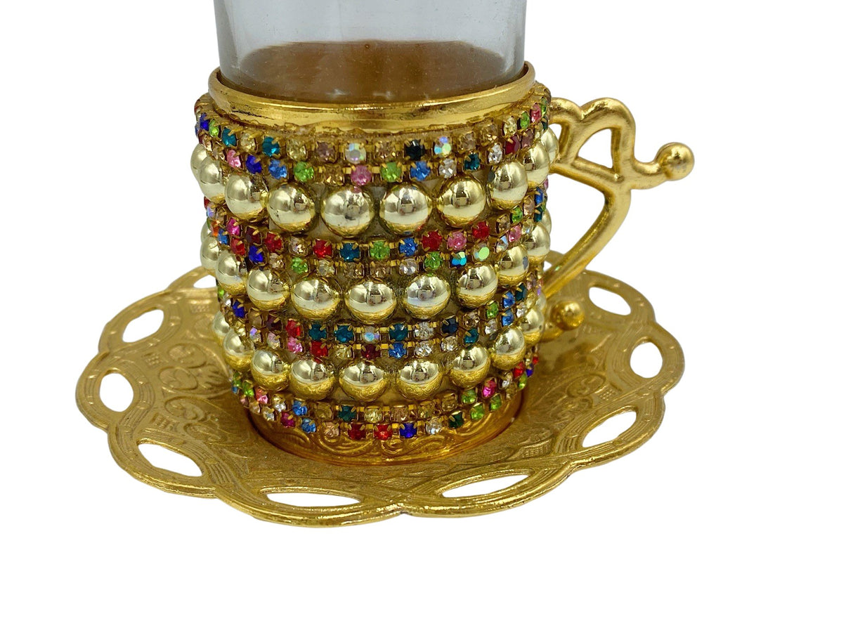 Lavina | Turkish Tea Cup with Pearl Design - TryAladdin