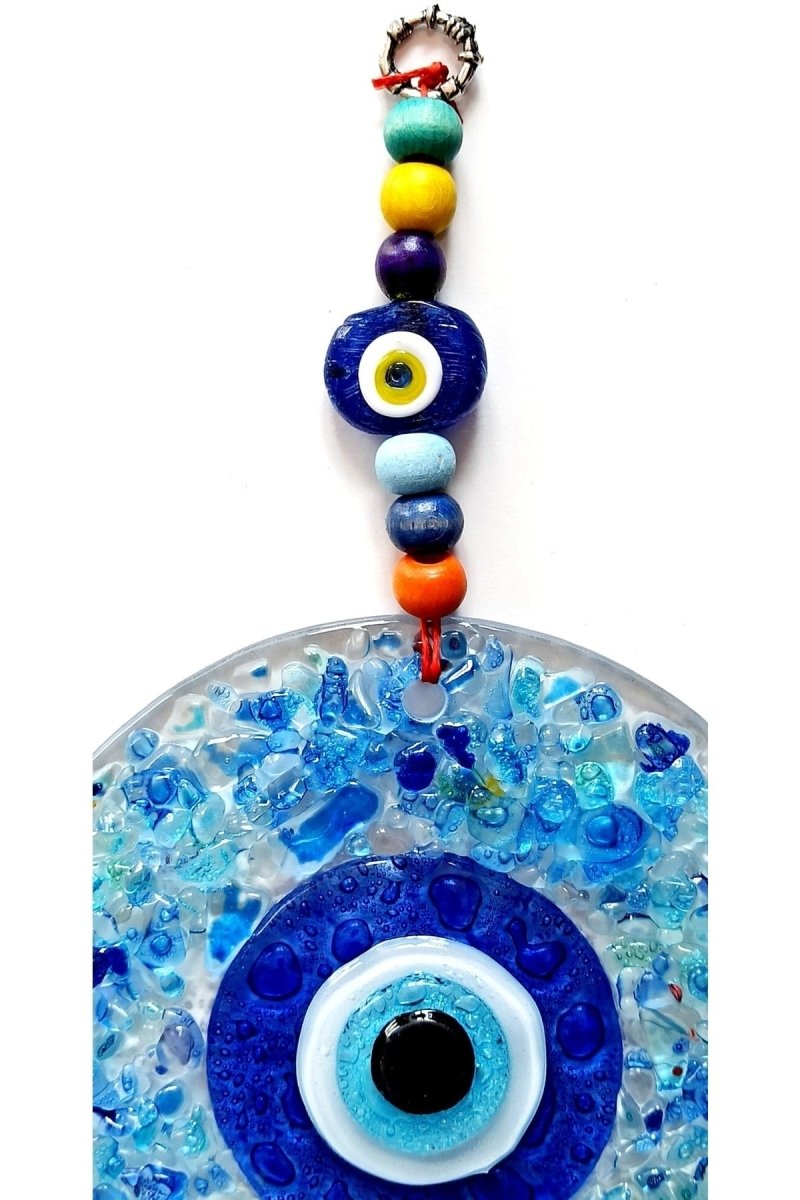 Blue Nazar Beaded Glass Patterned Wall Ornament - TryAladdin