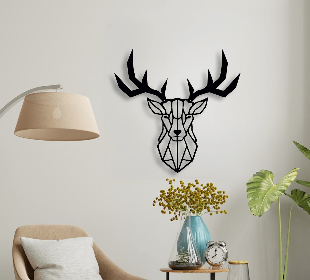 NR Dizayn | Deer Head Themed Metal Wall Art - TryAladdin