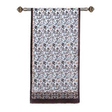 Sira Lale Elegant Silk Scarf in Chocolate Brown, Cream & Sky Blue - TryAladdin