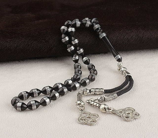 Tesbihevim | Whisked Spiral Kuka Tasbih (Non - Darkening Metal Tassel) - TryAladdin